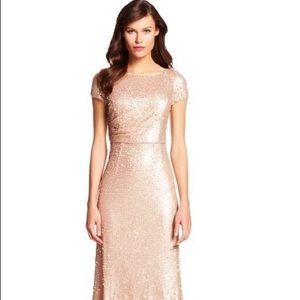 Adrianna Papell Champagne Bridesmaid Dress Size 14